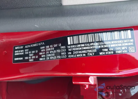 2018 Alfa Romeo Stelvio Awd from USA, damaged, VIN ZASFAKAN8J7B82205